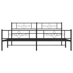 Berkfield Metal Bed Frame With Headboard And Footboard Black Super King Size - thumbnail 4