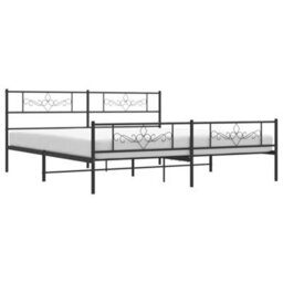 Berkfield Metal Bed Frame With Headboard And Footboard Black Super King Size - thumbnail 3