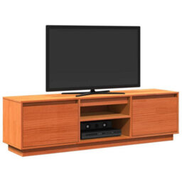 Berkfield Tv Cabinet Wax Brown 140X35X40 Cm Solid Wood Pine - thumbnail 4