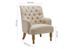 Wheat Fabric Arm Chair Birlea Padstow Easy Chair Traditional Accent - thumbnail 7