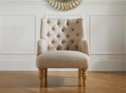Wheat Fabric Arm Chair Birlea Padstow Easy Chair Traditional Accent - thumbnail 2