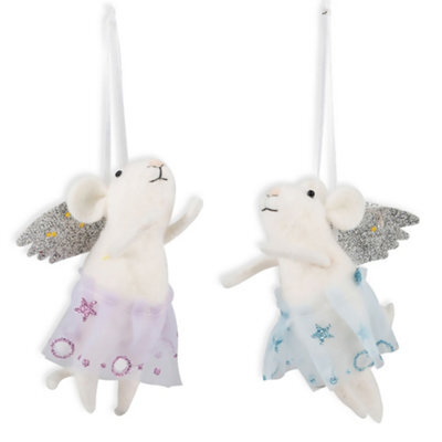 Trimits Needle Felting Kit Christmas Mice - Angel Duo, Festive Craft Kit, Homemade Christmas Decorations - image 1