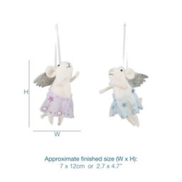 Trimits Needle Felting Kit Christmas Mice - Angel Duo, Festive Craft Kit, Homemade Christmas Decorations - thumbnail 4