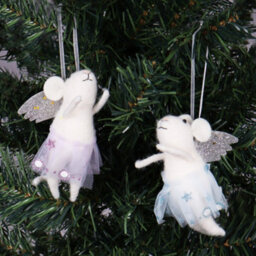 Trimits Needle Felting Kit Christmas Mice - Angel Duo, Festive Craft Kit, Homemade Christmas Decorations - thumbnail 2