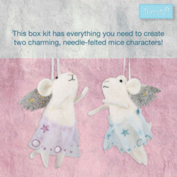 Trimits Needle Felting Kit Christmas Mice - Angel Duo, Festive Craft Kit, Homemade Christmas Decorations - thumbnail 6
