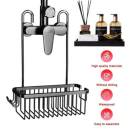 Over Shower Caddy Hanging Screen Caddy Basket Storage Bathroom Rack No Drilling - thumbnail 3