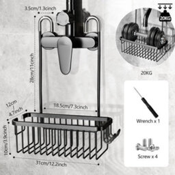 Over Shower Caddy Hanging Screen Caddy Basket Storage Bathroom Rack No Drilling - thumbnail 2