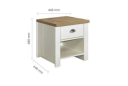 Birlea Highgate 1 Drawer Lamp Table Cream & Oak - thumbnail 6
