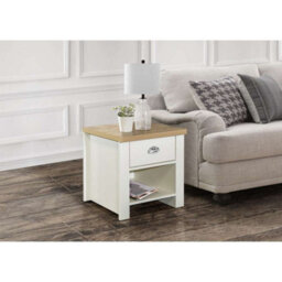 Birlea Highgate 1 Drawer Lamp Table Cream & Oak