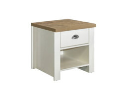 Birlea Highgate 1 Drawer Lamp Table Cream & Oak - thumbnail 8