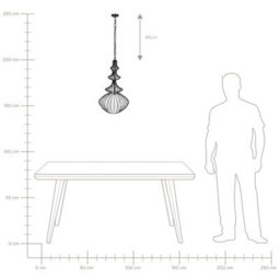 Wyld And Coco Luxeloft Pendant Ceiling Lamp Black Metal Open Cage Shade Industrial Glamour For Living Room And Dining Area - thumbnail 9