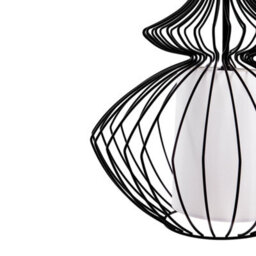 Wyld And Coco Luxeloft Pendant Ceiling Lamp Black Metal Open Cage Shade Industrial Glamour For Living Room And Dining Area - thumbnail 6
