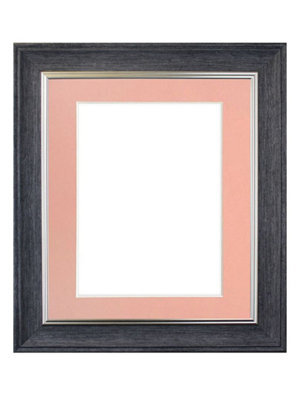 Frames By Post Scandi Charcoal Grey Frame With Pink Mount For Image Size 30 X 40 Cm - image 1