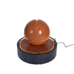 Primrose Melincourt Galvanised Zinc Sphere Water Feature With Led Lights 60Cm - thumbnail 1