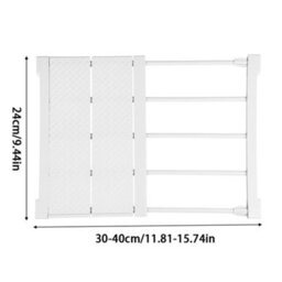 Living And Home White Extendable Wardrobe Storage Divider Adjustable Wall Mounted Storage Shelf W 40 Cm - thumbnail 5