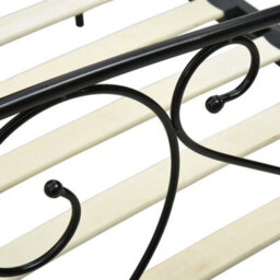 Berkfield Canopy Bed Frame Black Metal 140X200 Cm - thumbnail 5