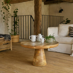 Wyld Haus London Mushroom Coffee Table In Natural Mango Wood 800mm X 450mm - thumbnail 1