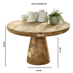 Wyld Haus London Mushroom Coffee Table In Natural Mango Wood 800mm X 450mm - thumbnail 4