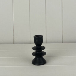 Satchville Black Ceramic Candle Holders - thumbnail 2