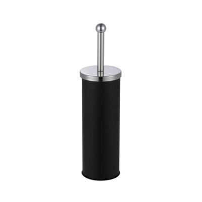 Innoteck Essentials Bathroom Toilet Brush And Holder With Matt Finish And Stainless Steel Handle - Black - image 1