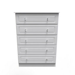 Stratford 5 Drawer Chest In White Ash (Ready Assembled) - thumbnail 1
