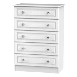 Stratford 5 Drawer Chest In White Ash (Ready Assembled) - thumbnail 6