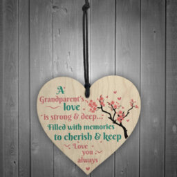 Red Ocean Great Grandparents Love You Grandma Gran Plaque Nan Love Gift Keepsake Heart Thank You Sign - thumbnail 2