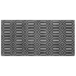 Beliani Home Grey Viscose Geometric Hand-Woven Flatweave Rug 80 X 150 Cm - thumbnail 1