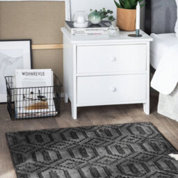 Beliani Home Grey Viscose Geometric Hand-Woven Flatweave Rug 80 X 150 Cm - thumbnail 2