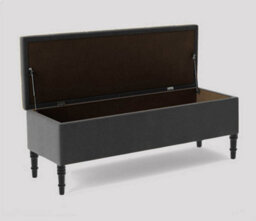 150Cm Swiss Chesterfield Ottoman Storage Bench- Plush Velvet Shoe Bench - Steel Grey Upholstery Footstool With Storage - thumbnail 2
