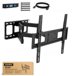 DIEMER Tv Wall Bracket Tilt & Swivel Mount For 26-55 Inch Screens, 45Kg Capacity, Max Vesa: 400X400mm, Includes 1.5M Hdmi Cable - thumbnail 1