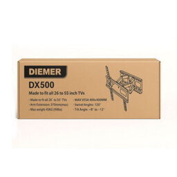 DIEMER Tv Wall Bracket Tilt & Swivel Mount For 26-55 Inch Screens, 45Kg Capacity, Max Vesa: 400X400mm, Includes 1.5M Hdmi Cable - thumbnail 2