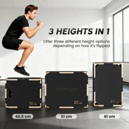 Sportnow Non-Slip Plyo Box, Corner-Free Wooden Jump Box, 41 X 61 X 51 Cm - thumbnail 5