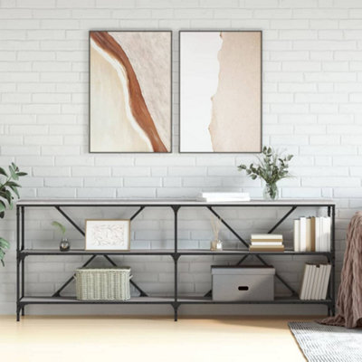 Berkfield Console Table Grey Sonoma 200X30X75 Cm Engineered Wood And Iron - image 1