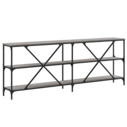 Berkfield Console Table Grey Sonoma 200X30X75 Cm Engineered Wood And Iron - thumbnail 6
