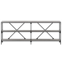 Berkfield Console Table Grey Sonoma 200X30X75 Cm Engineered Wood And Iron - thumbnail 4