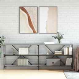Berkfield Console Table Grey Sonoma 200X30X75 Cm Engineered Wood And Iron - thumbnail 1