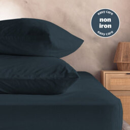 Silentnight Cotton Rich T180 Fitted Sheet - Indigo - thumbnail 4