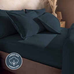 Silentnight Cotton Rich T180 Fitted Sheet - Indigo - thumbnail 2