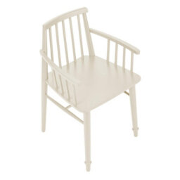 Statement Furniture Queensbury Wooden Dining Armchair With Slatted Back - Cotswold Cream - thumbnail 5