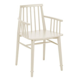 Statement Furniture Queensbury Wooden Dining Armchair With Slatted Back - Cotswold Cream - thumbnail 2