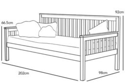 Blythe White Wooden Day Bed Single Bed 3Ft - thumbnail 2
