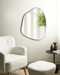 Beliani Wall Mirror Puteaux 70 Cm 92 Cm Metal Black - thumbnail 2