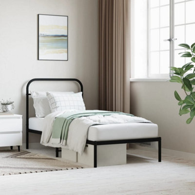 Berkfield Metal Bed Frame With Headboard Black 90X190 Cm - image 1