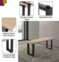 Hallowood Furniture Dudley Dining Bench - 120Cm - thumbnail 5
