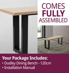Hallowood Furniture Dudley Dining Bench - 120Cm - thumbnail 7