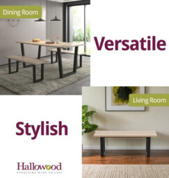 Hallowood Furniture Dudley Dining Bench - 120Cm - thumbnail 6