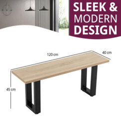 Hallowood Furniture Dudley Dining Bench - 120Cm - thumbnail 3