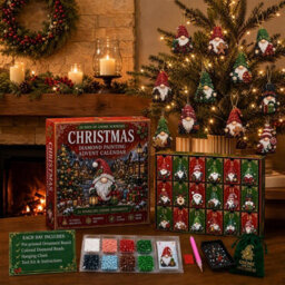 Amorly Christmas Gnome Diamond Painting Advent Calendar, Diy Gem Art Craft Kit, 24Pcs Hanging Gnome Ornaments,festive Countdown Xmas Gift - thumbnail 3