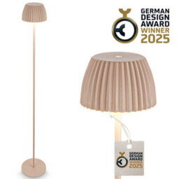 Briloner Beige Dimmable Floor Standing Lamp 124Cm Usb C Rechargeable Battery